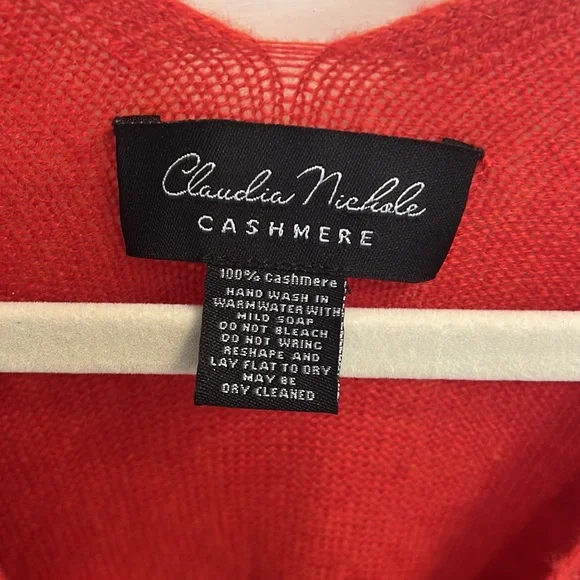 Cashmere long open sweater with side slits - Picture 2 of 2